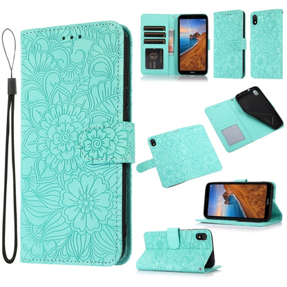 Skin Feel Embossed Sunflower Horizontal Flip Leather Case with Holder & Card Slots & Wallet & Lanyard, For Xiaomi Redmi K20, For Xiaomi Redmi 8, For Xiaomi Redmi 7A