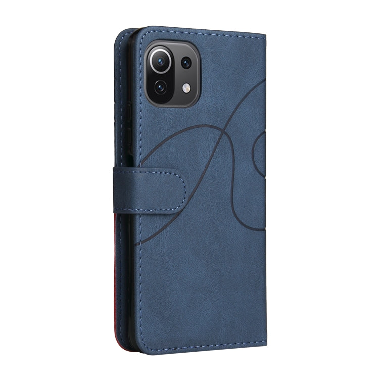 Dual-color Splicing Horizontal Flip PU Leather Case with Holder & Card Slots & Wallet, For Xiaomi Mi 11 Lite