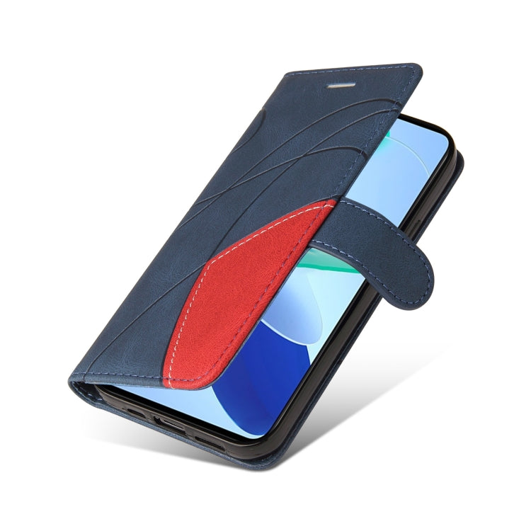 Dual-color Splicing Horizontal Flip PU Leather Case with Holder & Card Slots & Wallet, For Xiaomi Mi 11 Lite