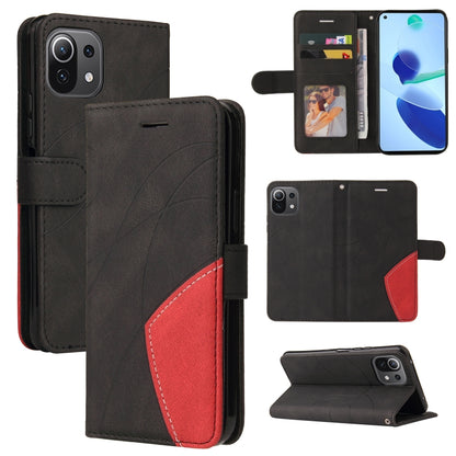 Dual-color Splicing Horizontal Flip PU Leather Case with Holder & Card Slots & Wallet, For Xiaomi Mi 11 Lite