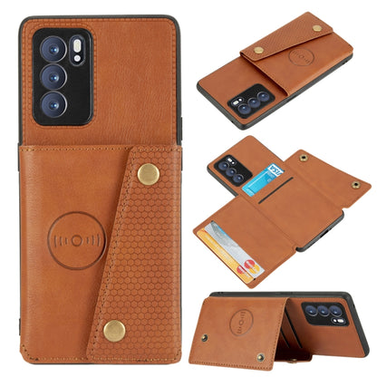 Double Buckle PU + TPU Shockproof Magnetic Protective Case with Card Slot & Holder, For OPPO Reno6 Pro+ 5G, For OPPO Reno6 Pro 5G, For Samsung Galaxy A22 5G, For Samsung Galaxy A22 4G