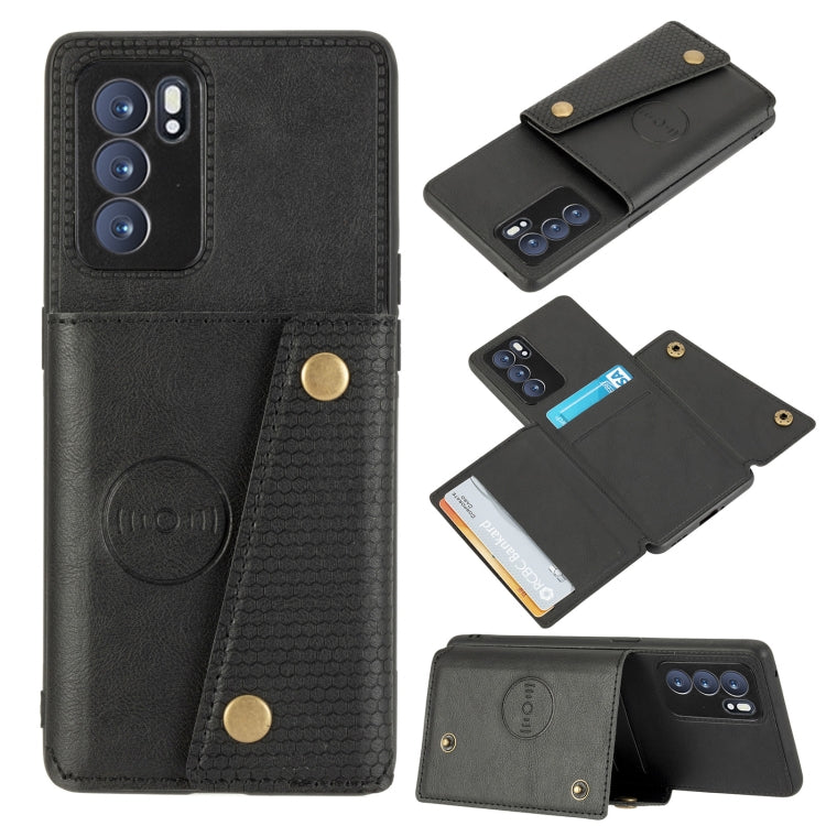 Double Buckle PU + TPU Shockproof Magnetic Protective Case with Card Slot & Holder, For OPPO Reno6 Pro+ 5G, For OPPO Reno6 Pro 5G, For Samsung Galaxy A22 5G, For Samsung Galaxy A22 4G