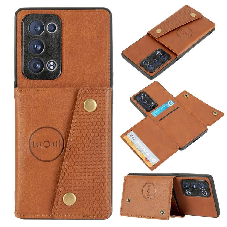 Double Buckle PU + TPU Shockproof Magnetic Protective Case with Card Slot & Holder, For OPPO Reno6 Pro+ 5G, For OPPO Reno6 Pro 5G, For Samsung Galaxy A22 5G, For Samsung Galaxy A22 4G
