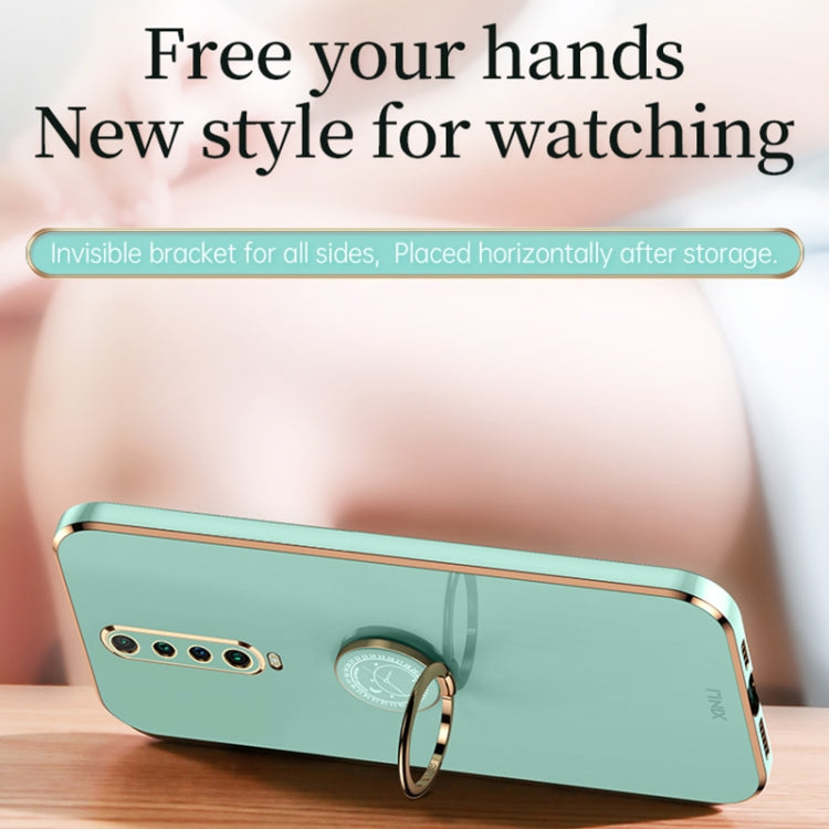 XINLI Straight Edge 6D Electroplate TPU Phone Case with Ring Holder, For Xiaomi Redmi K30, For Xiaomi Redmi K40, For Xiaomi Redmi Note 8 Pro