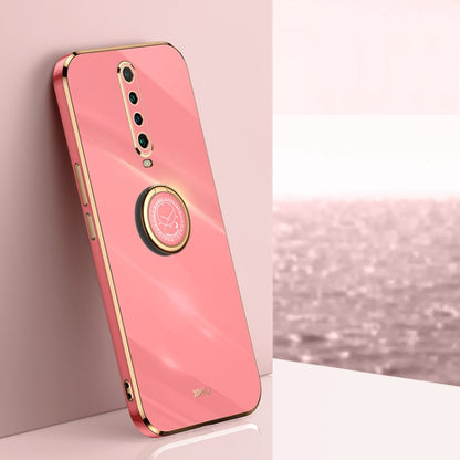 XINLI Straight Edge 6D Electroplate TPU Phone Case with Ring Holder, For Xiaomi Redmi K30, For Xiaomi Redmi K40, For Xiaomi Redmi Note 8 Pro