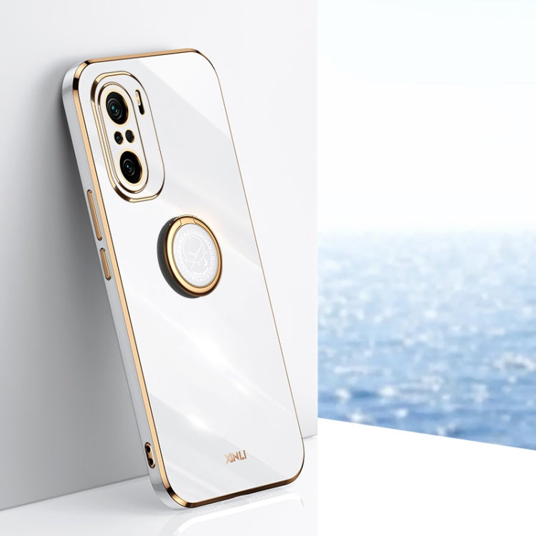 XINLI Straight Edge 6D Electroplate TPU Phone Case with Ring Holder, For Xiaomi Redmi K30, For Xiaomi Redmi K40, For Xiaomi Redmi Note 8 Pro