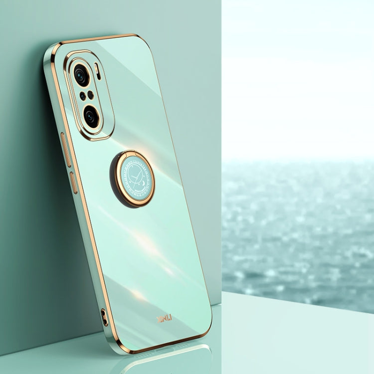XINLI Straight Edge 6D Electroplate TPU Phone Case with Ring Holder, For Xiaomi Redmi K30, For Xiaomi Redmi K40, For Xiaomi Redmi Note 8 Pro