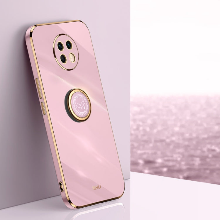 XINLI Straight Edge 6D Electroplate TPU Phone Case with Ring Holder, For Xiaomi Redmi Note 9 4G, For Xiaomi Redmi Note 9 5G, For Xiaomi Redmi Note 9S