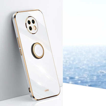 XINLI Straight Edge 6D Electroplate TPU Phone Case with Ring Holder, For Xiaomi Redmi Note 9 4G, For Xiaomi Redmi Note 9 5G, For Xiaomi Redmi Note 9S