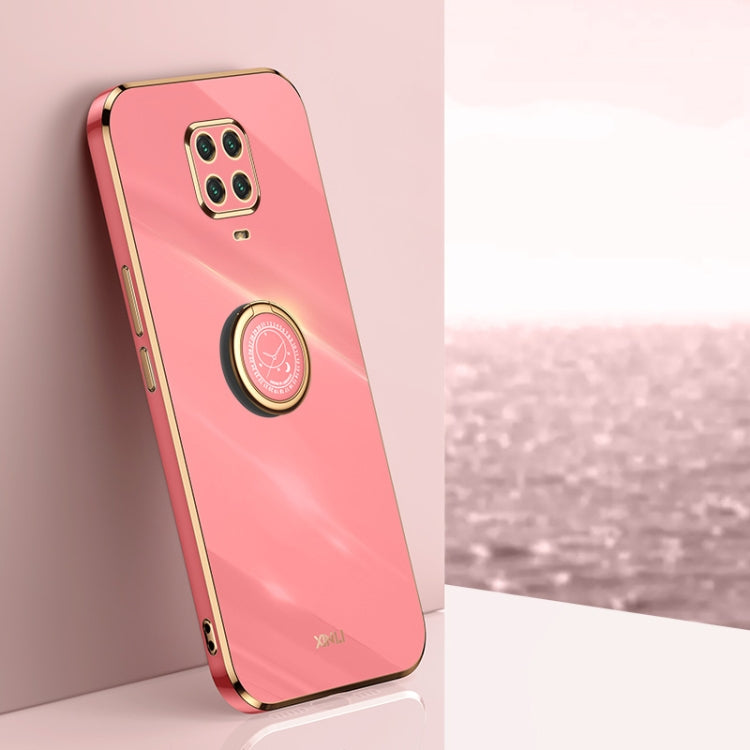 XINLI Straight Edge 6D Electroplate TPU Phone Case with Ring Holder, For Xiaomi Redmi Note 9 4G, For Xiaomi Redmi Note 9 5G, For Xiaomi Redmi Note 9S