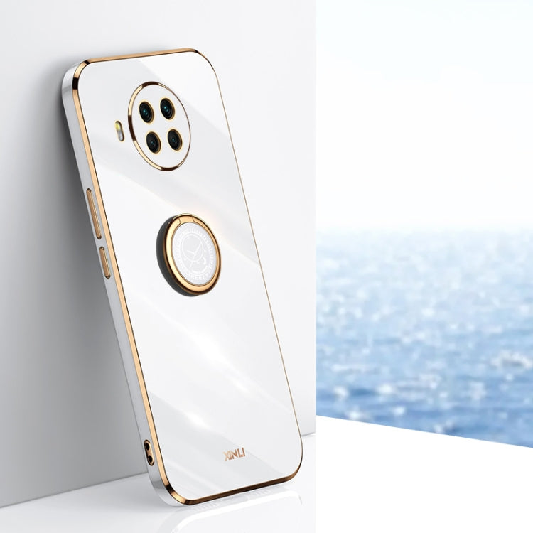 XINLI Straight Edge 6D Electroplate TPU Phone Case with Ring Holder, For Xiaomi Mi 10S, For Xiaomi Mi 10T Lite 5G, For Xiaomi Mi 11