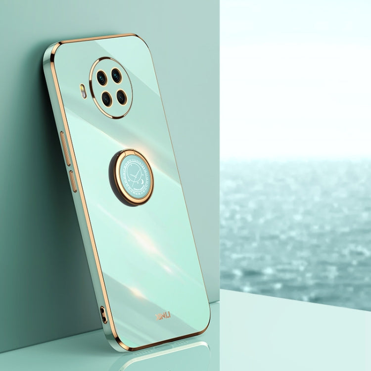 XINLI Straight Edge 6D Electroplate TPU Phone Case with Ring Holder, For Xiaomi Mi 10S, For Xiaomi Mi 10T Lite 5G, For Xiaomi Mi 11
