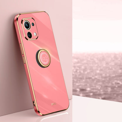 XINLI Straight Edge 6D Electroplate TPU Phone Case with Ring Holder, For Xiaomi Mi 10S, For Xiaomi Mi 10T Lite 5G, For Xiaomi Mi 11
