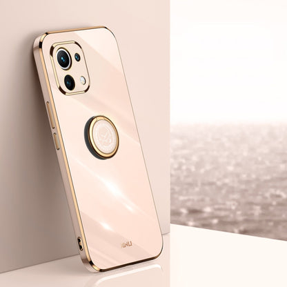 XINLI Straight Edge 6D Electroplate TPU Phone Case with Ring Holder, For Xiaomi Mi 10S, For Xiaomi Mi 10T Lite 5G, For Xiaomi Mi 11