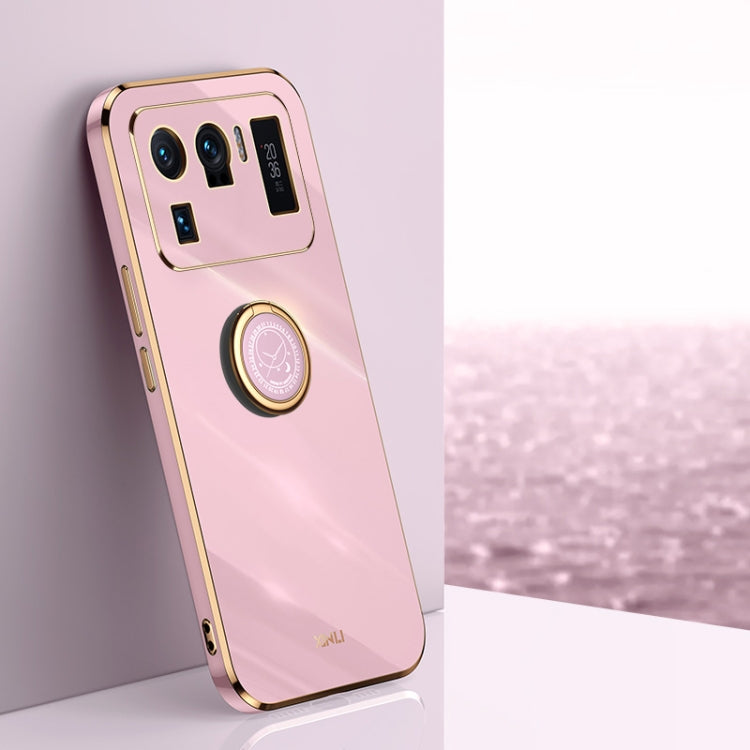 XINLI Straight Edge 6D Electroplate TPU Phone Case with Ring Holder, For Xiaomi Mi 11 Ultra, For Xiaomi Mi 11 Lite, For Xiaomi Redmi K30 Pro