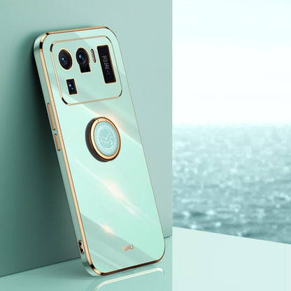 XINLI Straight Edge 6D Electroplate TPU Phone Case with Ring Holder, For Xiaomi Mi 11 Ultra, For Xiaomi Mi 11 Lite, For Xiaomi Redmi K30 Pro