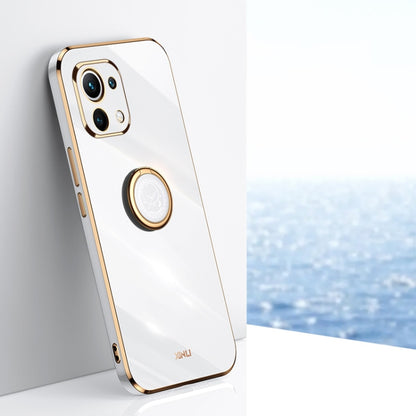 XINLI Straight Edge 6D Electroplate TPU Phone Case with Ring Holder, For Xiaomi Mi 11 Ultra, For Xiaomi Mi 11 Lite, For Xiaomi Redmi K30 Pro