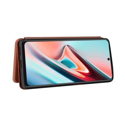 Carbon Fiber Texture Magnetic Horizontal Flip TPU + PC + PU Leather Case with Card Slot, For Blackview A100, For OnePlus Nord N200 5G