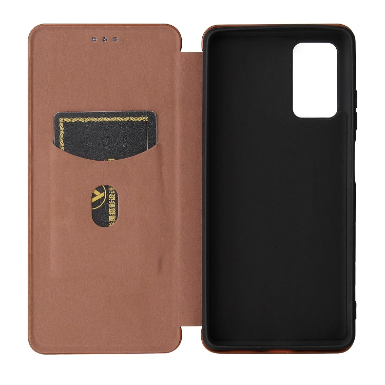 Carbon Fiber Texture Magnetic Horizontal Flip TPU + PC + PU Leather Case with Card Slot, For Blackview A100, For OnePlus Nord N200 5G
