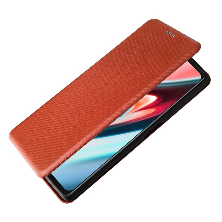 Carbon Fiber Texture Magnetic Horizontal Flip TPU + PC + PU Leather Case with Card Slot, For Blackview A100, For OnePlus Nord N200 5G