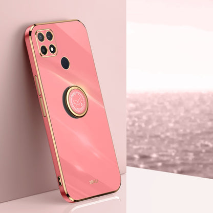 XINLI Straight Edge 6D Electroplate TPU Phone Case with Ring Holder, For OPPO A9 2020 / A11x, For OPPO A15, For OPPO A52