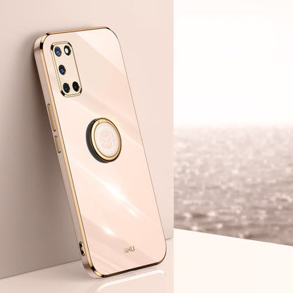 XINLI Straight Edge 6D Electroplate TPU Phone Case with Ring Holder, For OPPO A9 2020 / A11x, For OPPO A15, For OPPO A52
