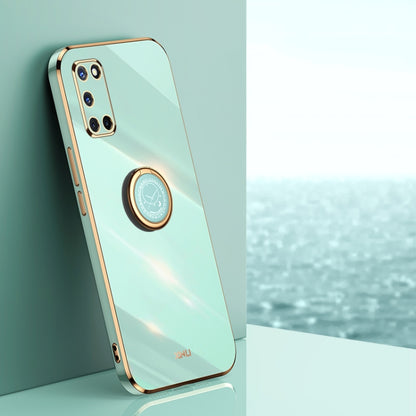 XINLI Straight Edge 6D Electroplate TPU Phone Case with Ring Holder, For OPPO A9 2020 / A11x, For OPPO A15, For OPPO A52
