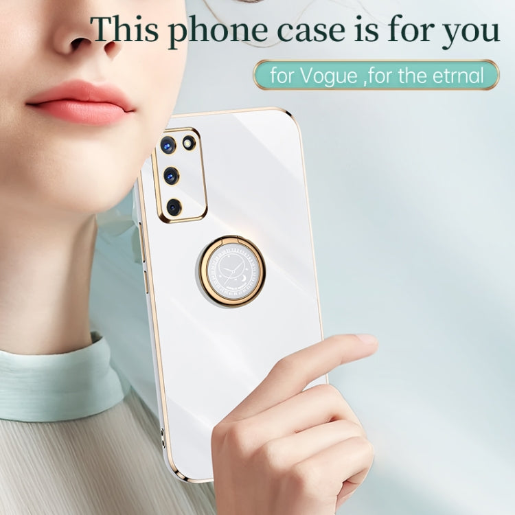 XINLI Straight Edge 6D Electroplate TPU Phone Case with Ring Holder, For OPPO A55 5G, For OPPO A72, For OPPO A91