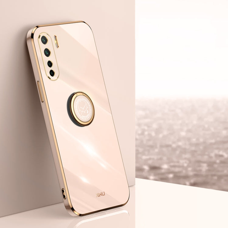 XINLI Straight Edge 6D Electroplate TPU Phone Case with Ring Holder, For OPPO A55 5G, For OPPO A72, For OPPO A91