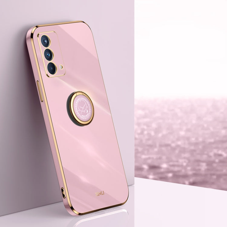 XINLI Straight Edge 6D Electroplate TPU Phone Case with Ring Holder, For OPPO Find X3 Pro, For OPPO K9, For OPPO Reno4