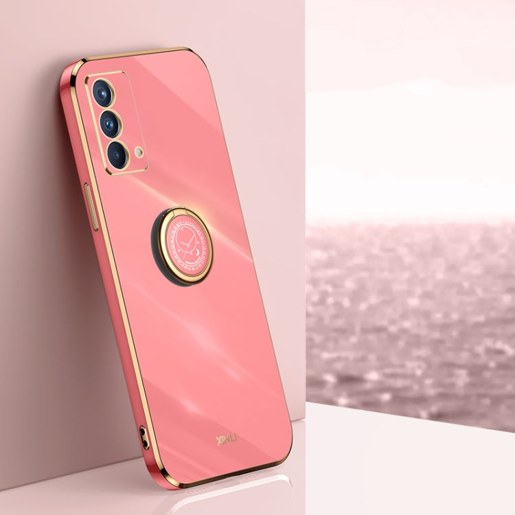 XINLI Straight Edge 6D Electroplate TPU Phone Case with Ring Holder, For OPPO Find X3 Pro, For OPPO K9, For OPPO Reno4
