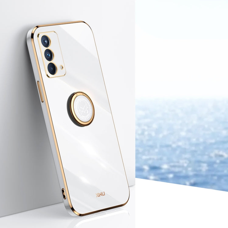 XINLI Straight Edge 6D Electroplate TPU Phone Case with Ring Holder, For OPPO Find X3 Pro, For OPPO K9, For OPPO Reno4