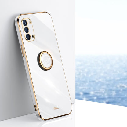 XINLI Straight Edge 6D Electroplate TPU Phone Case with Ring Holder, For OPPO Find X3 Pro, For OPPO K9, For OPPO Reno4