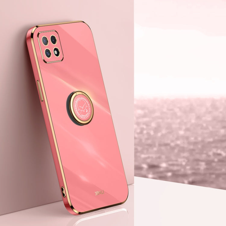 XINLI Straight Edge 6D Electroplate TPU Phone Case with Ring Holder, For OPPO Reno4 Pro, For OPPO Reno4 SE, For OPPO Reno5 4G