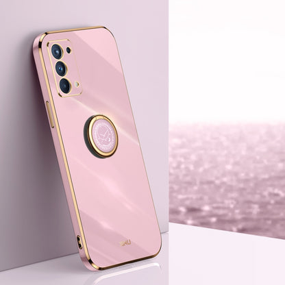 XINLI Straight Edge 6D Electroplate TPU Phone Case with Ring Holder, For OPPO Reno4 Pro, For OPPO Reno4 SE, For OPPO Reno5 4G