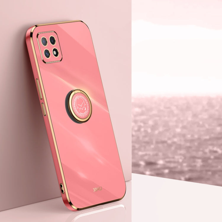 XINLI Straight Edge 6D Electroplate TPU Phone Case with Ring Holder, For OPPO Reno6 Pro 5G, For OPPO Reno6 Pro+ 5G, For OPPO A53