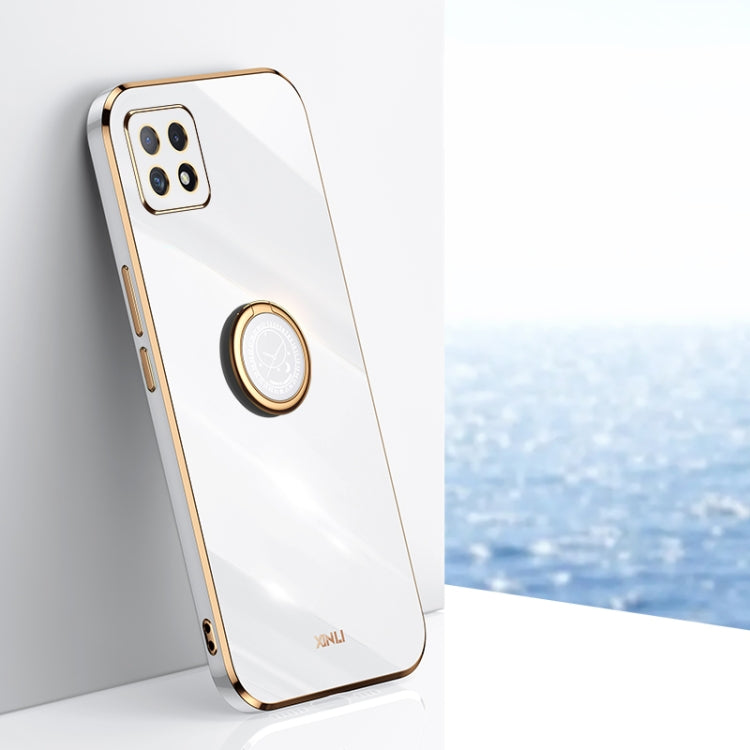 XINLI Straight Edge 6D Electroplate TPU Phone Case with Ring Holder, For OPPO Reno6 Pro 5G, For OPPO Reno6 Pro+ 5G, For OPPO A53