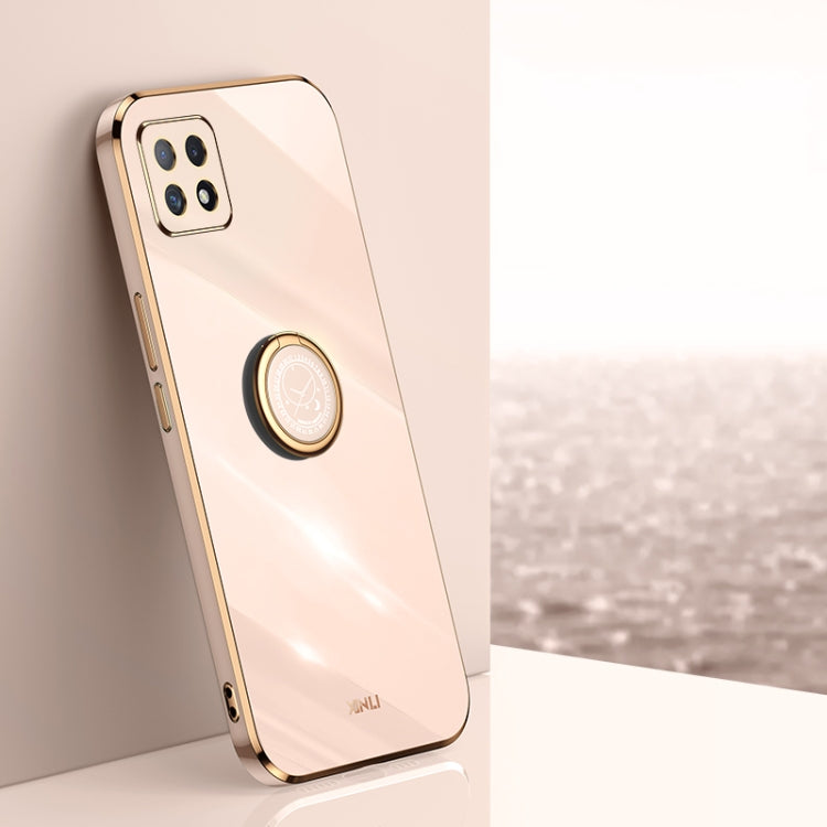 XINLI Straight Edge 6D Electroplate TPU Phone Case with Ring Holder, For OPPO Reno6 Pro 5G, For OPPO Reno6 Pro+ 5G, For OPPO A53