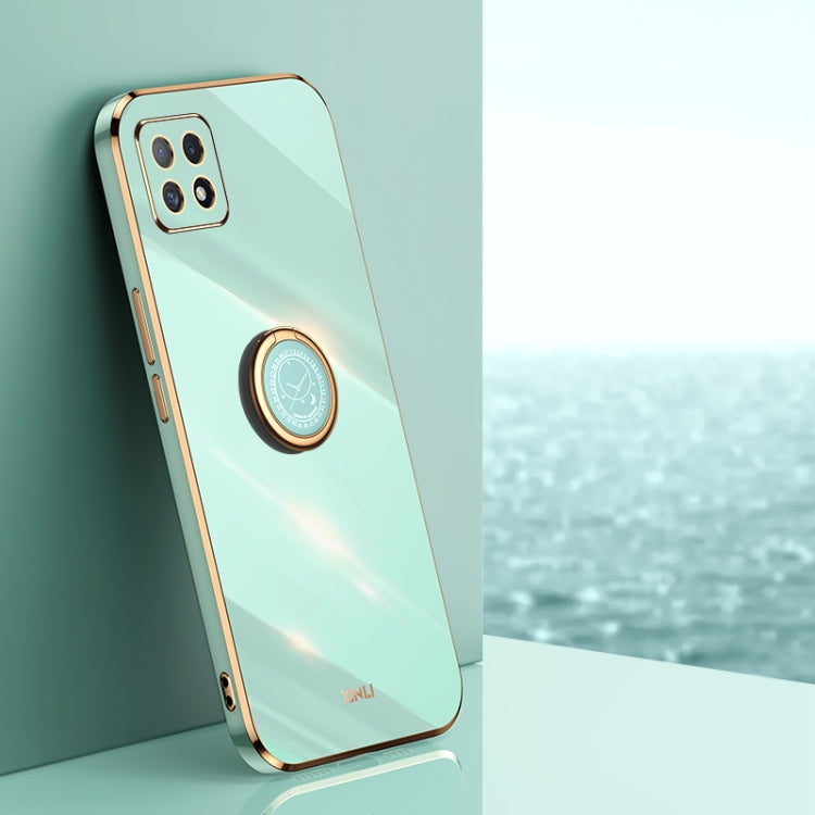XINLI Straight Edge 6D Electroplate TPU Phone Case with Ring Holder, For OPPO Reno6 Pro 5G, For OPPO Reno6 Pro+ 5G, For OPPO A53