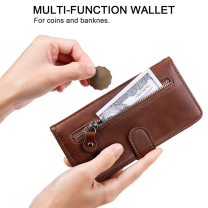 Fashion Calf Texture Zipper Horizontal Flip Leather Case with Stand & Card Slots & Wallet Function, For vivo V21 5G / 4G, For vivo V21e 4G / Y73 2021, For Samsung Galaxy A03s