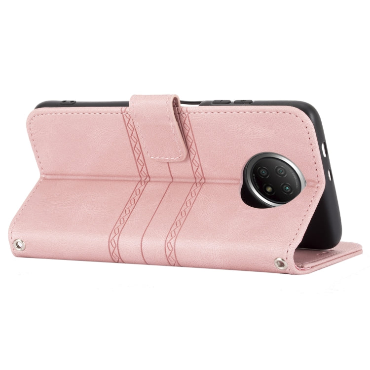 Embossed Striped Magnetic Buckle PU + TPU Horizontal Flip Leather Case with Holder & Card Slot & Wallet & Photo Frame & Sling, For Xiaomi Redmi Note 9 5G, For Xiaomi Redmi Note 9 Pro Max, For Xiaomi Redmi Note 10, For Xiaomi Redmi Note 10 5G