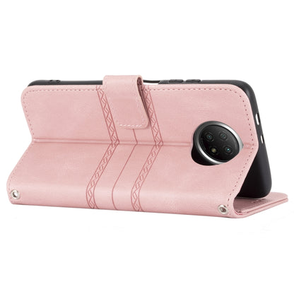 Embossed Striped Magnetic Buckle PU + TPU Horizontal Flip Leather Case with Holder & Card Slot & Wallet & Photo Frame & Sling, For Xiaomi Redmi Note 9 5G, For Xiaomi Redmi Note 9 Pro Max, For Xiaomi Redmi Note 10, For Xiaomi Redmi Note 10 5G