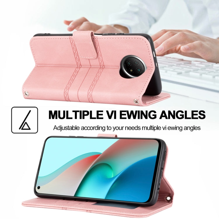 Embossed Striped Magnetic Buckle PU + TPU Horizontal Flip Leather Case with Holder & Card Slot & Wallet & Photo Frame & Sling, For Xiaomi Redmi Note 9 5G, For Xiaomi Redmi Note 9 Pro Max, For Xiaomi Redmi Note 10, For Xiaomi Redmi Note 10 5G