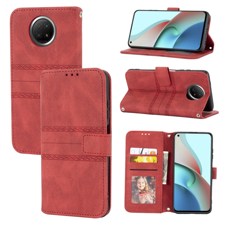 Embossed Striped Magnetic Buckle PU + TPU Horizontal Flip Leather Case with Holder & Card Slot & Wallet & Photo Frame & Sling, For Xiaomi Redmi Note 9 5G, For Xiaomi Redmi Note 9 Pro Max, For Xiaomi Redmi Note 10, For Xiaomi Redmi Note 10 5G