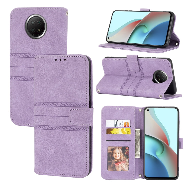 Embossed Striped Magnetic Buckle PU + TPU Horizontal Flip Leather Case with Holder & Card Slot & Wallet & Photo Frame & Sling, For Xiaomi Redmi Note 9 5G, For Xiaomi Redmi Note 9 Pro Max, For Xiaomi Redmi Note 10, For Xiaomi Redmi Note 10 5G