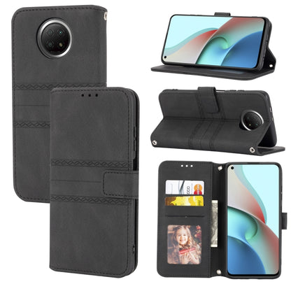 Embossed Striped Magnetic Buckle PU + TPU Horizontal Flip Leather Case with Holder & Card Slot & Wallet & Photo Frame & Sling, For Xiaomi Redmi Note 9 5G, For Xiaomi Redmi Note 9 Pro Max, For Xiaomi Redmi Note 10, For Xiaomi Redmi Note 10 5G