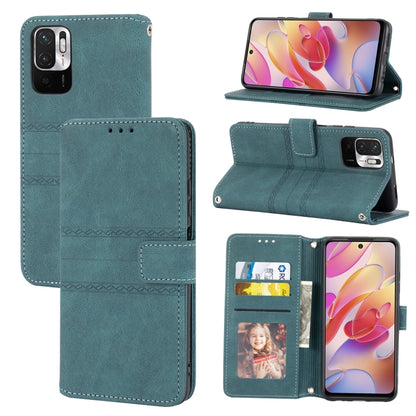 Embossed Striped Magnetic Buckle PU + TPU Horizontal Flip Leather Case with Holder & Card Slot & Wallet & Photo Frame & Sling, For Xiaomi Redmi Note 9 5G, For Xiaomi Redmi Note 9 Pro Max, For Xiaomi Redmi Note 10, For Xiaomi Redmi Note 10 5G
