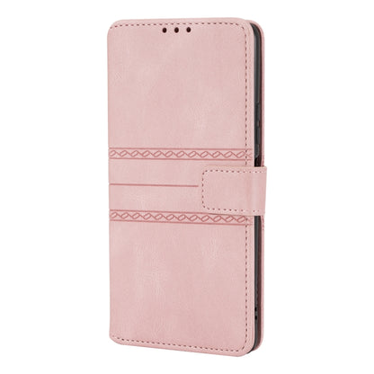 Embossed Striped Magnetic Buckle PU + TPU Horizontal Flip Leather Case with Holder & Card Slot & Wallet & Photo Frame & Sling, For Xiaomi Redmi Note 10 Pro 5G, For Xiaomi Redmi Note 10 Pro Max