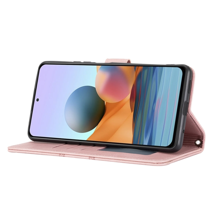 Embossed Striped Magnetic Buckle PU + TPU Horizontal Flip Leather Case with Holder & Card Slot & Wallet & Photo Frame & Sling, For Xiaomi Redmi Note 10 Pro 5G, For Xiaomi Redmi Note 10 Pro Max