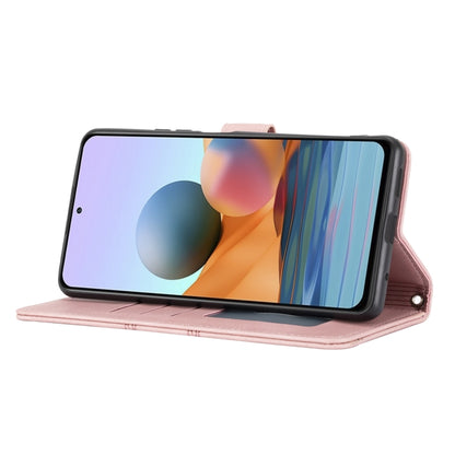 Embossed Striped Magnetic Buckle PU + TPU Horizontal Flip Leather Case with Holder & Card Slot & Wallet & Photo Frame & Sling, For Xiaomi Redmi Note 10 Pro 5G, For Xiaomi Redmi Note 10 Pro Max
